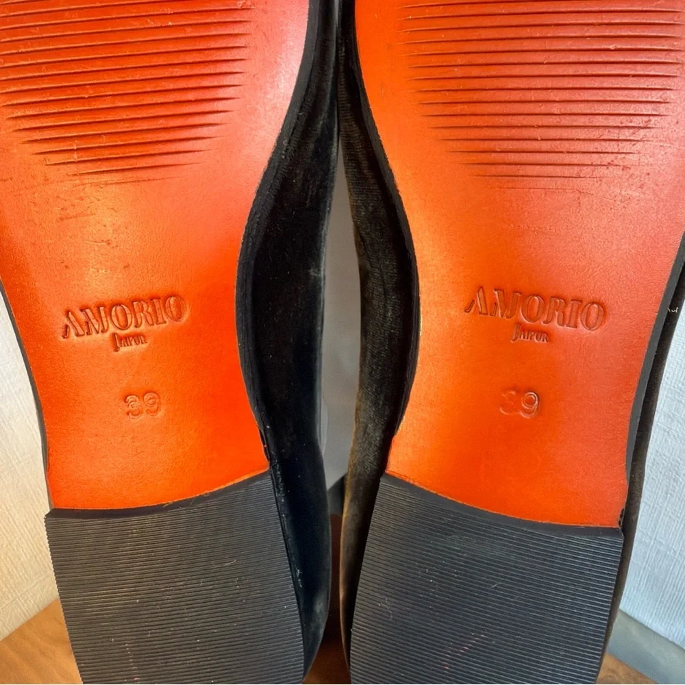 NEW Amorio Jaipur Women Sz 39 Velvet‎ Leather Driving Loafers Brown Elegant Boho